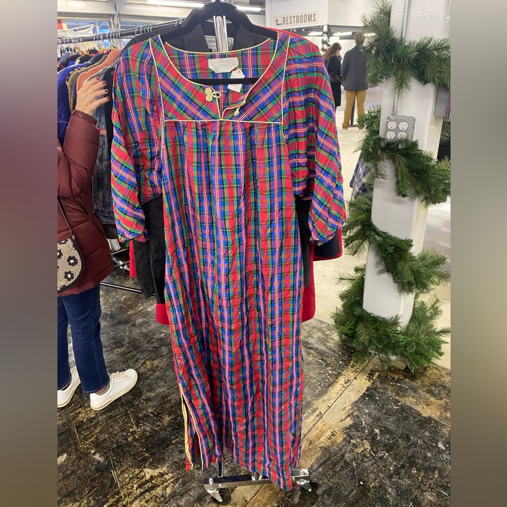 80’s Christmas Plaid Mumu